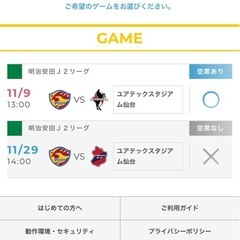 ベガルタ仙台ホームゲームチケット1枚の画像