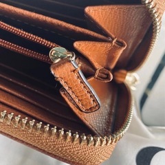 COACH シグネチャー 長財布 ラウンドファスナー 財布 PVC レザー ブラウン　レディース　メンズの画像