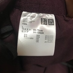 Lサイズ　UNIQLO ユニクロ　プリーツスカート　ワイン　ダークパープルの画像
