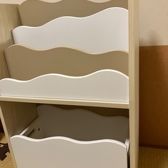 キッズ収納ラック　本棚　キャスター付の画像