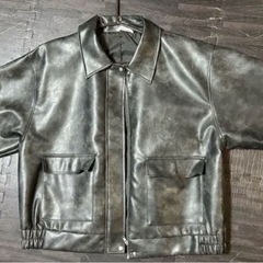 冬服 ダークグレー レザー ジャケット 3Lと4L 2着セット 男女兼用の画像