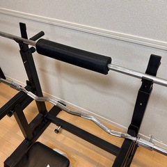 【ホームジムセット】ダンベル種目もバーベル種目もできます！の画像