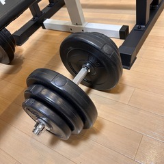 【ホームジムセット】ダンベル種目もバーベル種目もできます！の画像