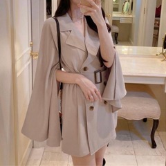 GRL グレイル ベルト付きケープスリーブトレンチコートの画像