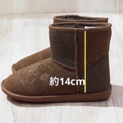 スヌーピー ムートンブーツ ブラウン ファー 暖かい もこもこ 冬 防寒 Lの画像