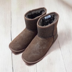 スヌーピー ムートンブーツ ブラウン ファー 暖かい もこもこ 冬 防寒 Lの画像