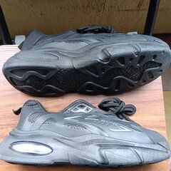 新品 25.5cm メンズ スニーカー ブラック 厚底 シューズ 普段着 識別番号:【N512-S】の画像