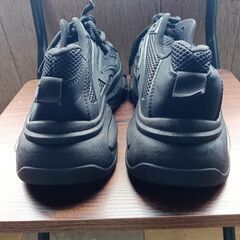 新品 25.5cm メンズ スニーカー ブラック 厚底 シューズ 普段着 識別番号:【N512-S】の画像