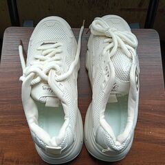 新品 24.5cm レディース スニーカー ホワイト 厚底 シューズ 識別番号:【N513-S】の画像