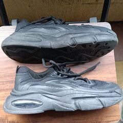 新品 25cm メンズ スニーカー ブラック 厚底 男女兼用 シューズ 識別番号:【N514-S】の画像