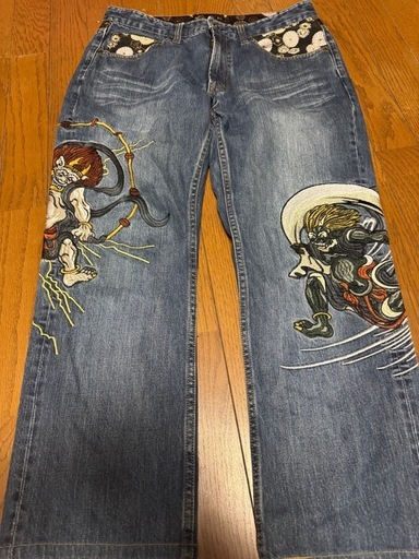 XL 雅結 和柄 短パン 金刺繍 流儀圧搾 L相当 メンズ ベージュ 流儀圧搾　雅結ショートパンツМ