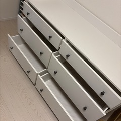 IKEA　HAUGA/ハウガ：チェスト（引き出し×6）ホワイトの画像