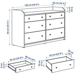 IKEA　HAUGA/ハウガ：チェスト（引き出し×6）ホワイトの画像