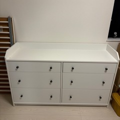 IKEA　HAUGA/ハウガ：チェスト（引き出し×6）ホワイトの画像