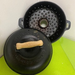 中古／石焼き芋用鉄鍋(ダッチオーブン)の画像