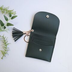 タッセル付きミニ財布　ウォレット　コインケース　カードケースの画像