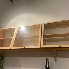 ニトリ　木製ショーケース　3点セットの画像