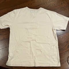 古着　ベージュ　シンプルロゴTシャツLLの画像