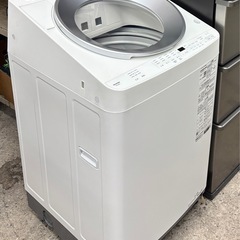 アイリスオーヤマ 洗濯機 8.0kg（ITW-80A01-W / 2023年製）  🚚 配達・設置対応 / 長期保証あり  ✨ ほぼ新品のきれいな1台！ 丸型ガラストップのスタイリッシュデザインで人気モデルです。
の画像