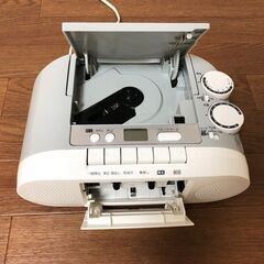 東芝CDラジカセ TY-CK2-H ライトグレー 美品 ワイドFM対応 TOSHIBA スピーカー6.6cmφコーン型(8Ω)×2清掃/動作確認済みの画像