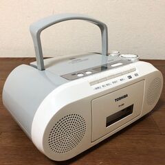 東芝CDラジカセ TY-CK2-H ライトグレー 美品 ワイドFM対応 TOSHIBA スピーカー6.6cmφコーン型(8Ω)×2清掃/動作確認済みの画像