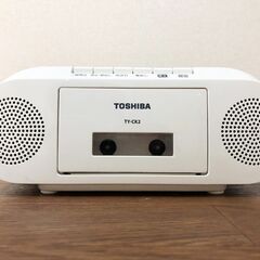 東芝CDラジカセ TY-CK2-H ライトグレー 美品 ワイドFM対応 TOSHIBA スピーカー6.6cmφコーン型(8Ω)×2清掃/動作確認済みの画像