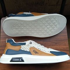 新品 26.5cm メンズ スニーカー ホワイト 厚底 シューズ 普段着 識別番号:【N520-S】の画像