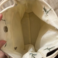 花柄 刺繍 ホワイト ハンドバッグの画像