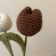 編みぐるみ お花 編み物 ブーケ 2本セットの画像