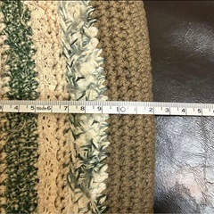 ハンドメイド ポーチ 編み物 グリーンの画像