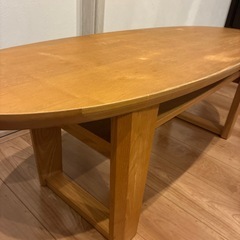 天然木　ローテーブルの画像