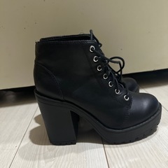 レディース厚底あみあげブーツの画像