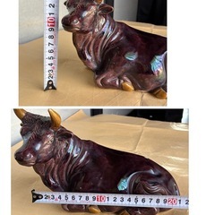九谷　牛　干支　置物　年代物　の画像