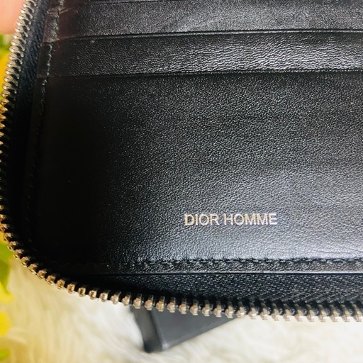 激シブ✨Dior Homme✨ディオールオム✨ラウンドジップ✨本革✨財布✨総柄✨