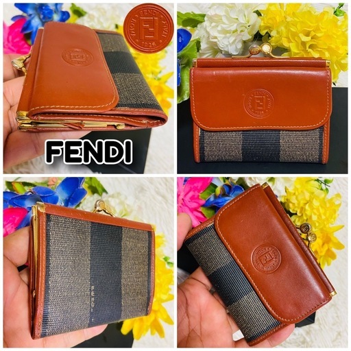 FENDI✨フェンディ✨財布✨ペカン✨がま口✨ヴィンテージ✨ミニウォレット✨希少