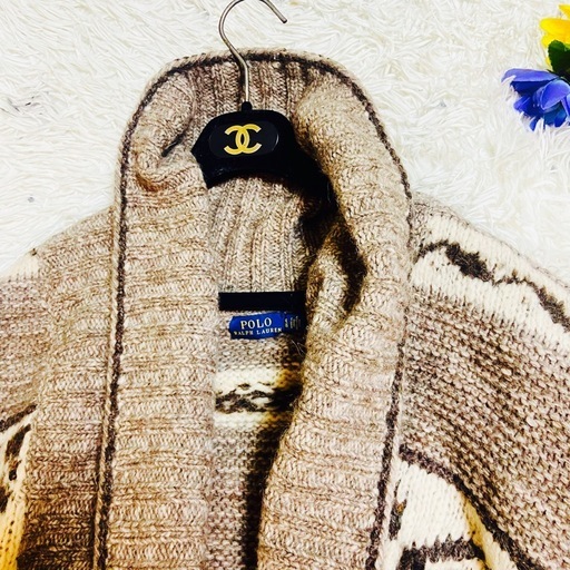 XL✨RALPH LAUREN✨ラルフローレン✨フリンジ✨ロングカーディガン✨