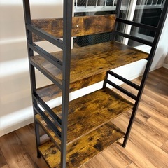 XYNYF オープンシェルフラック　4段　木目調　の画像