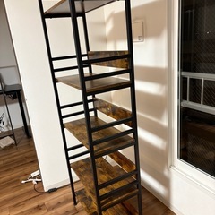 XYNYF オープンシェルフラック　4段　木目調　の画像