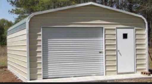 電動シャッター 勝手口付きアメリカンガレージ（6m＊6m＊2.7m）