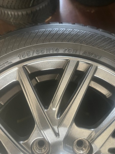 155/65R14,2022年, ヨコハマ,アルミホイル　4本 Pcd 100 オールシーズン