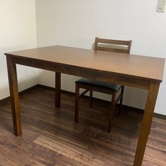 【格安✨】ダークブラウンのダイニングテーブル＆椅子4脚セット（相模原市南区、引取り）の画像