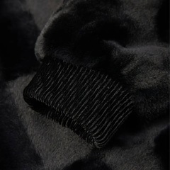 新品未使用✨ プレミアムファーコート 冬アウター ファージャケット メンズ 黒 ハイネック フルジップ 防風 シンプル 無地 の画像