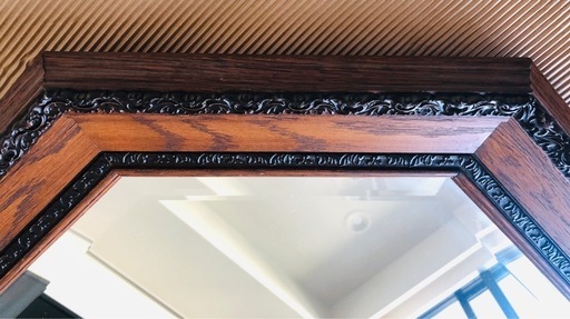 アンティーク 壁掛け鏡 八角形ミラー