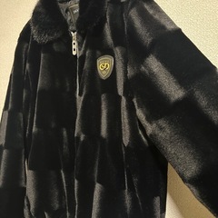 新品未使用✨ プレミアムファーコート 冬アウター ファージャケット メンズ 黒 ハイネック フルジップ 防風 シンプル 無地 の画像