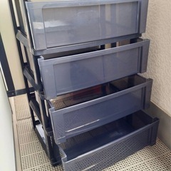 4段　収納ボックス　黒の画像