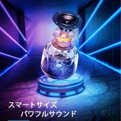 POWLERCTL スピーカー/ポータブルスピーカー/ワイヤレススピーカー (Protable Mini Bluetooth Speaker) 3D サラウンド, LEDライト 防塵IP6,内蔵マイク搭載/TFカード/AUX/TWS&FMラジオ対応 (ブラック)の画像