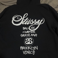 stussy ステューシー パーカー 黒 Mサイズの画像