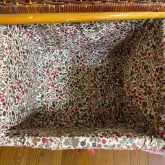 籐製 とう ラタン サニタリーラック ランドリーワゴン 木製 レトロの画像