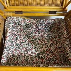 籐製 とう ラタン サニタリーラック ランドリーワゴン 木製 レトロの画像