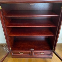 karimoku オールド カリモク キャビネット 木製 サイドボード ガラス扉付の画像